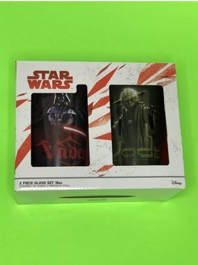 Star Wars Vader & Yoda Glass Set - Black & Green